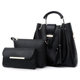 ASTER 3 PIECE BLACK HANDBAG