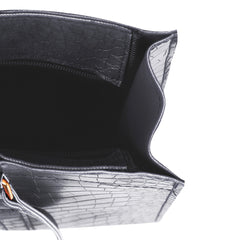 ZINNIA 2PEC GREY CROCODILE HANDBAG