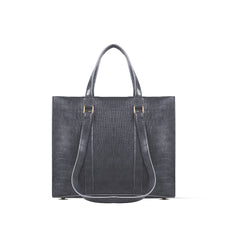 ZINNIA 2PEC GREY CROCODILE HANDBAG