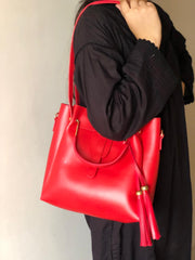 ASTER 3 PIECE RED HANDBAG