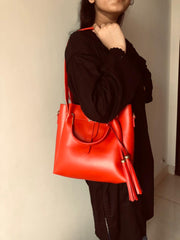 ASTER 3 PIECE RED HANDBAG