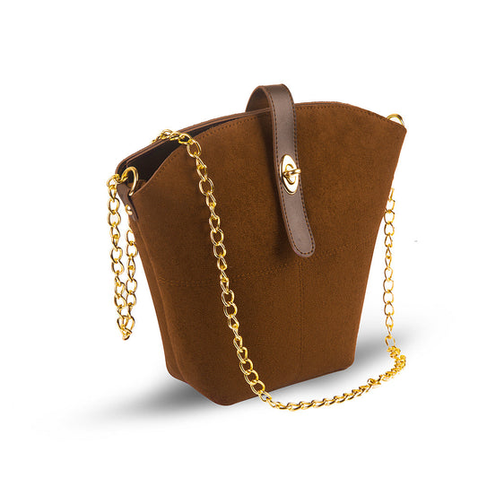 Sable Suede chain bag brown