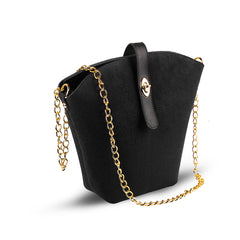 Sable Suede chain Bag Black