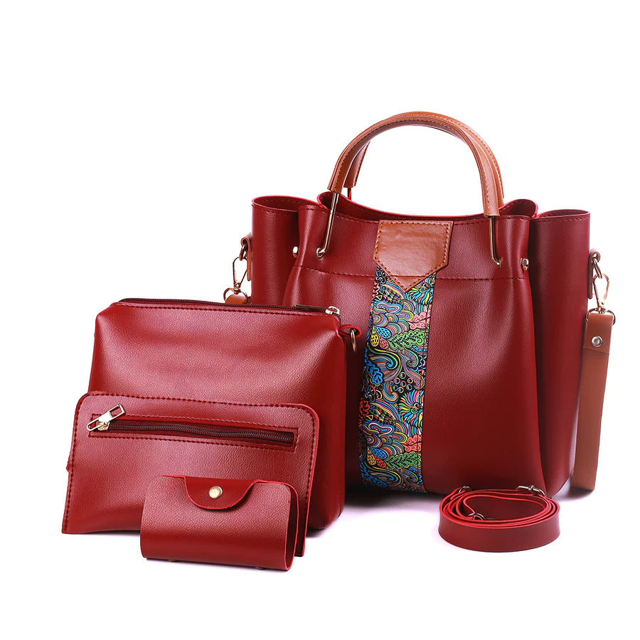 4 piece Maroon handbag