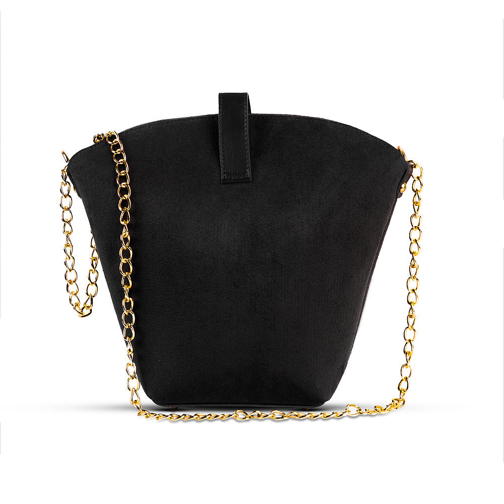 Sable Suede chain Bag Black