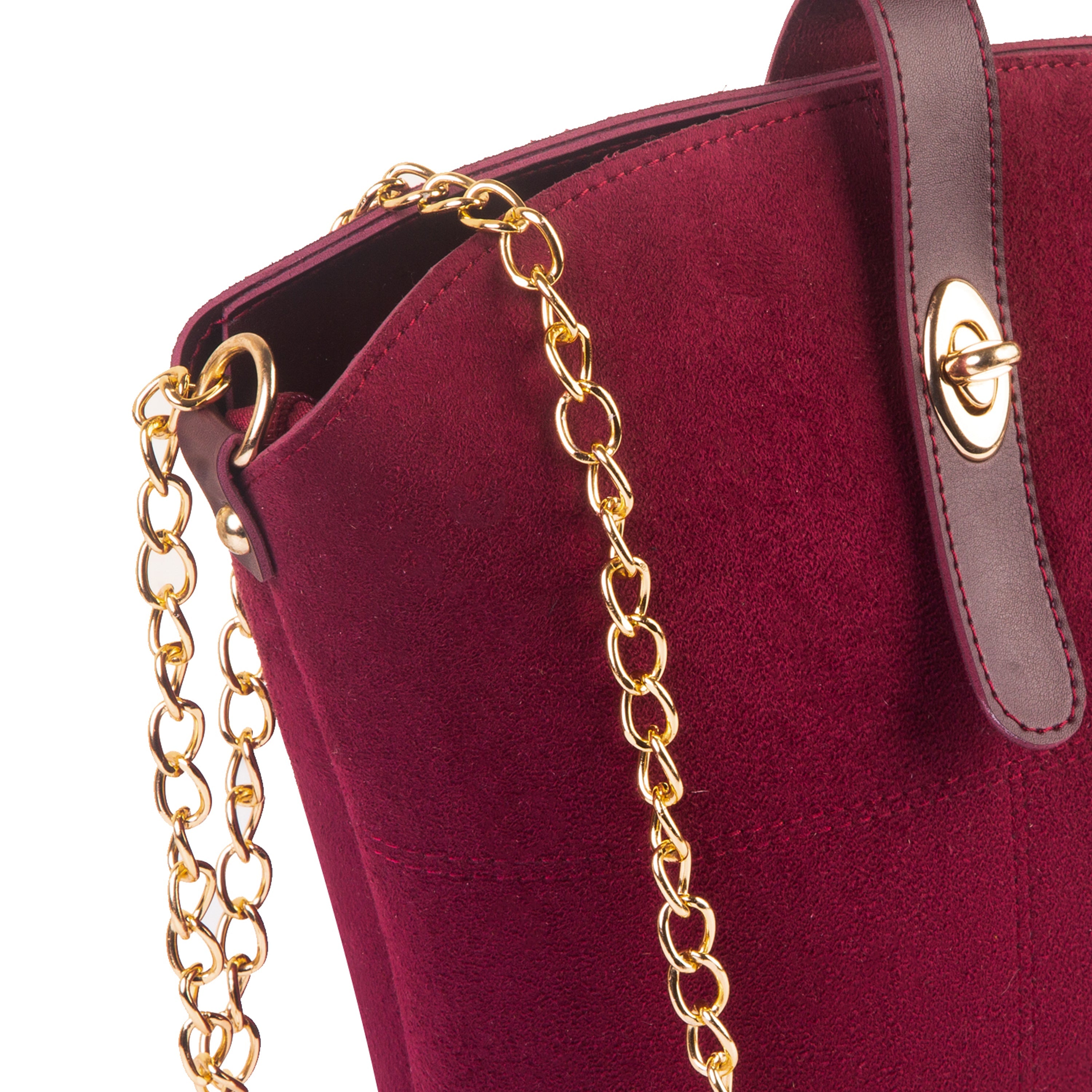 Sable Suede chain bag maroon