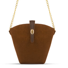 Sable Suede chain bag brown