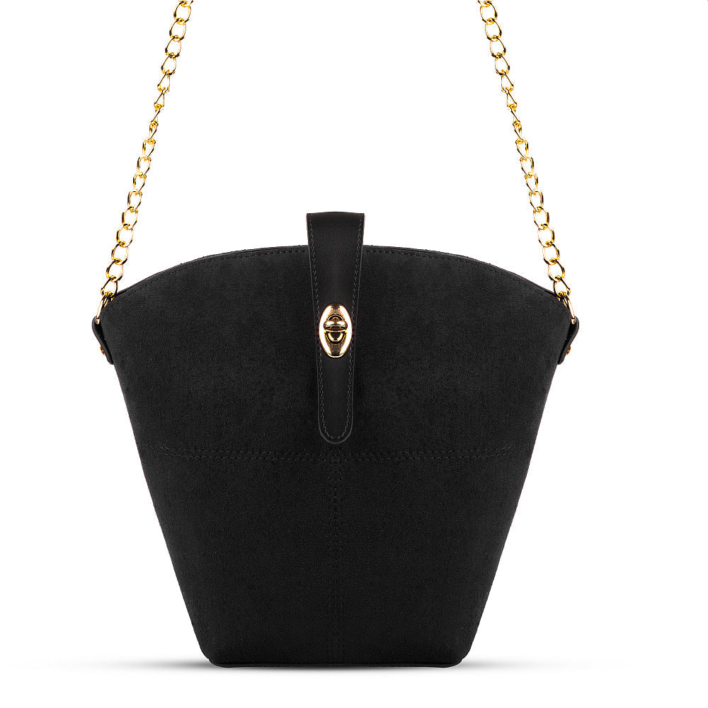 Sable Suede chain Bag Black