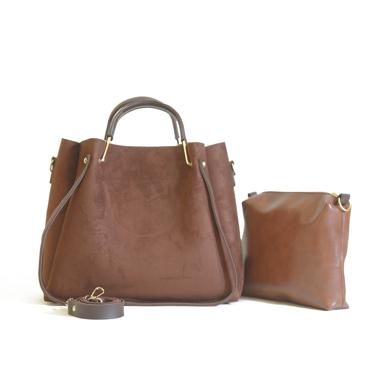 ZARA Suede Brown Bag