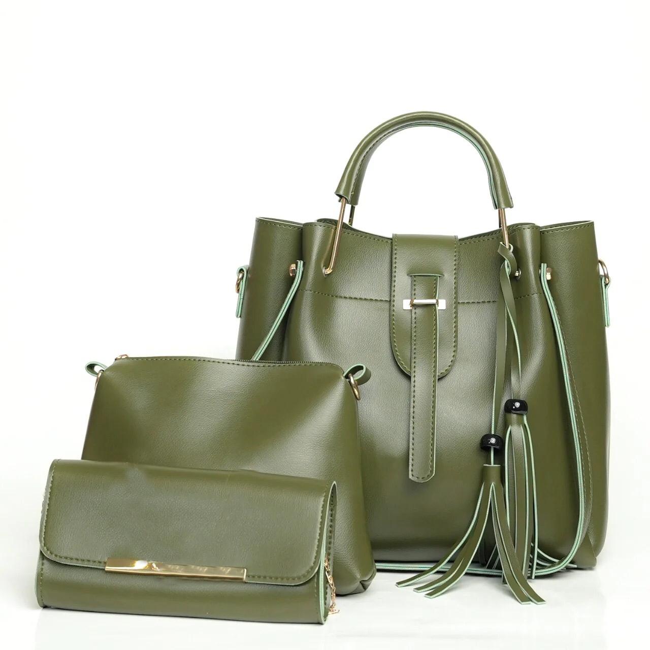 ASTER  3 PIECE GREEN HANDBAG