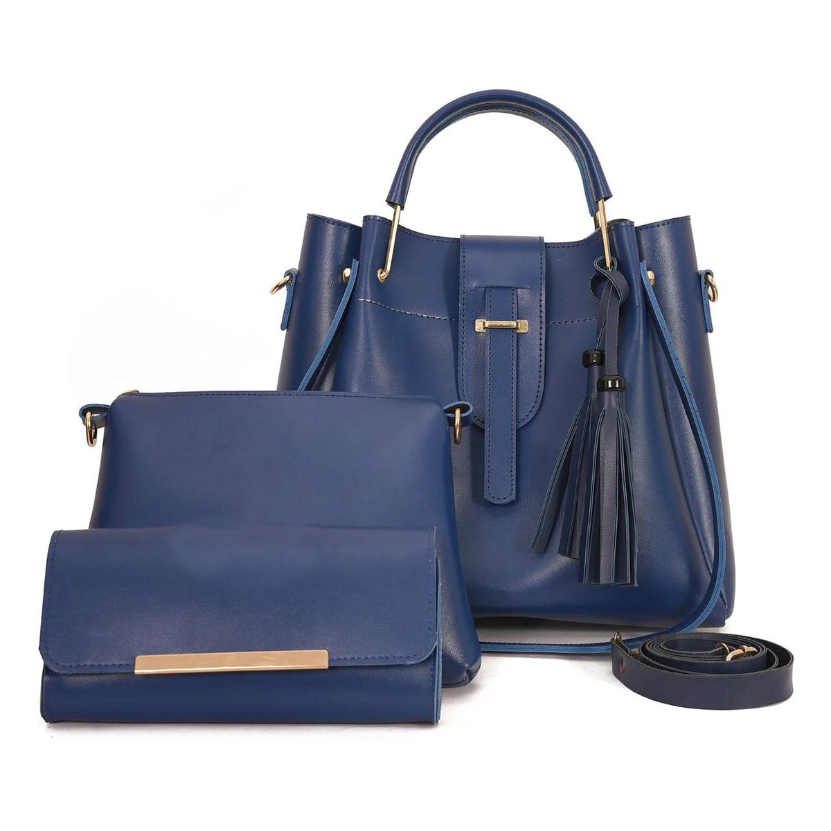 ASTER   3 PIECE BLUE HANDBAG