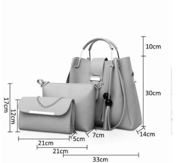 ASTER  3 PIECE BROWN HANDBAG