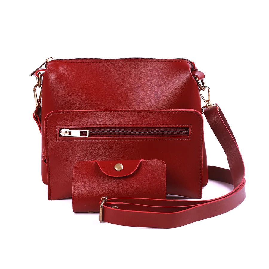 4 piece Maroon handbag