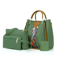 4PIECE GREEN HANDBAG