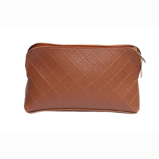 TULIP MAKEUP POUCH BROWN