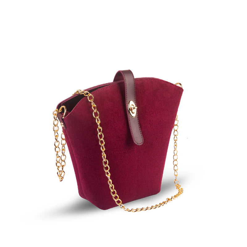 Sable Suede chain bag maroon