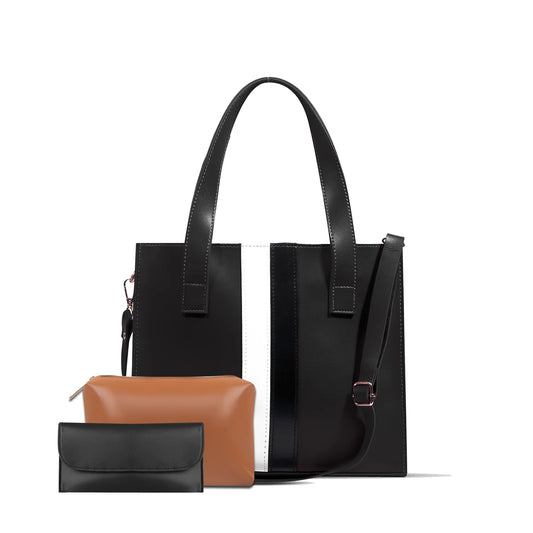 LUNA 3PIECE BLACK HANDBAG