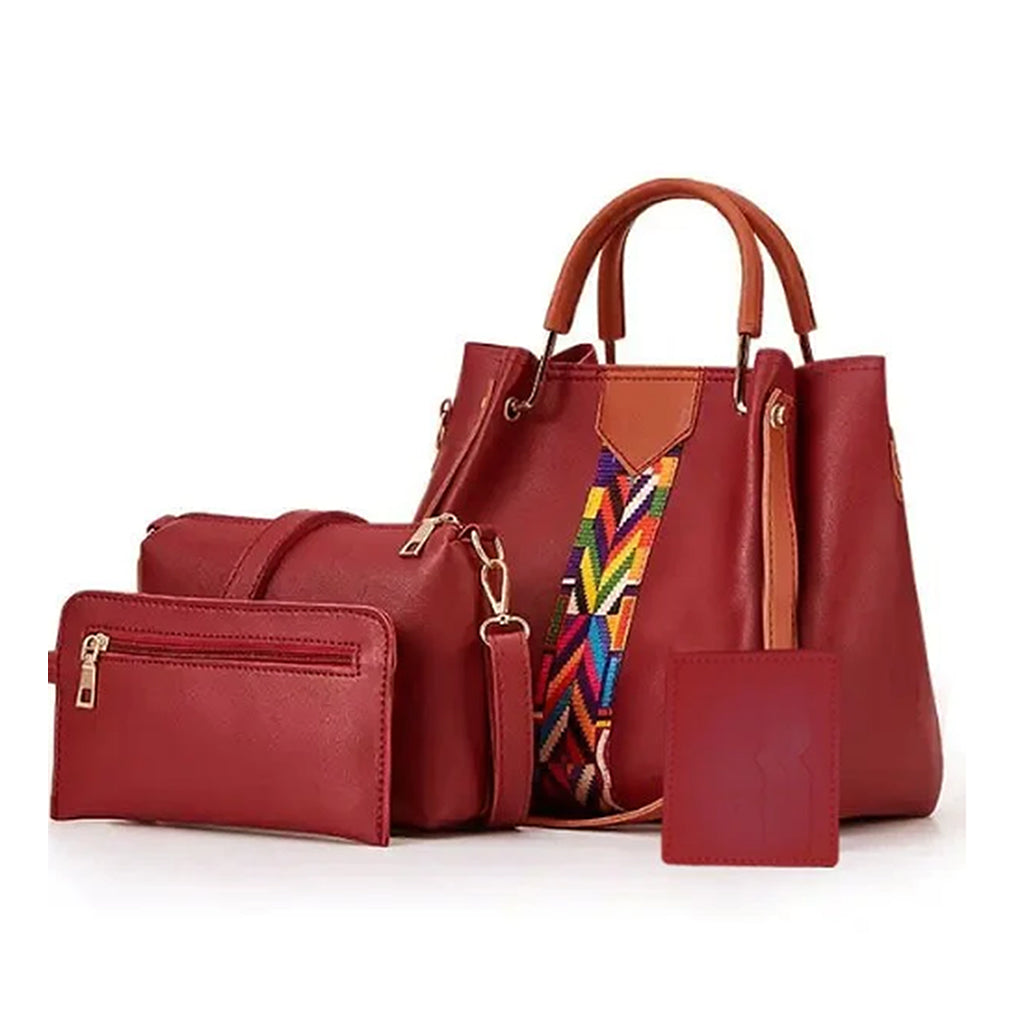 4 piece Maroon handbag