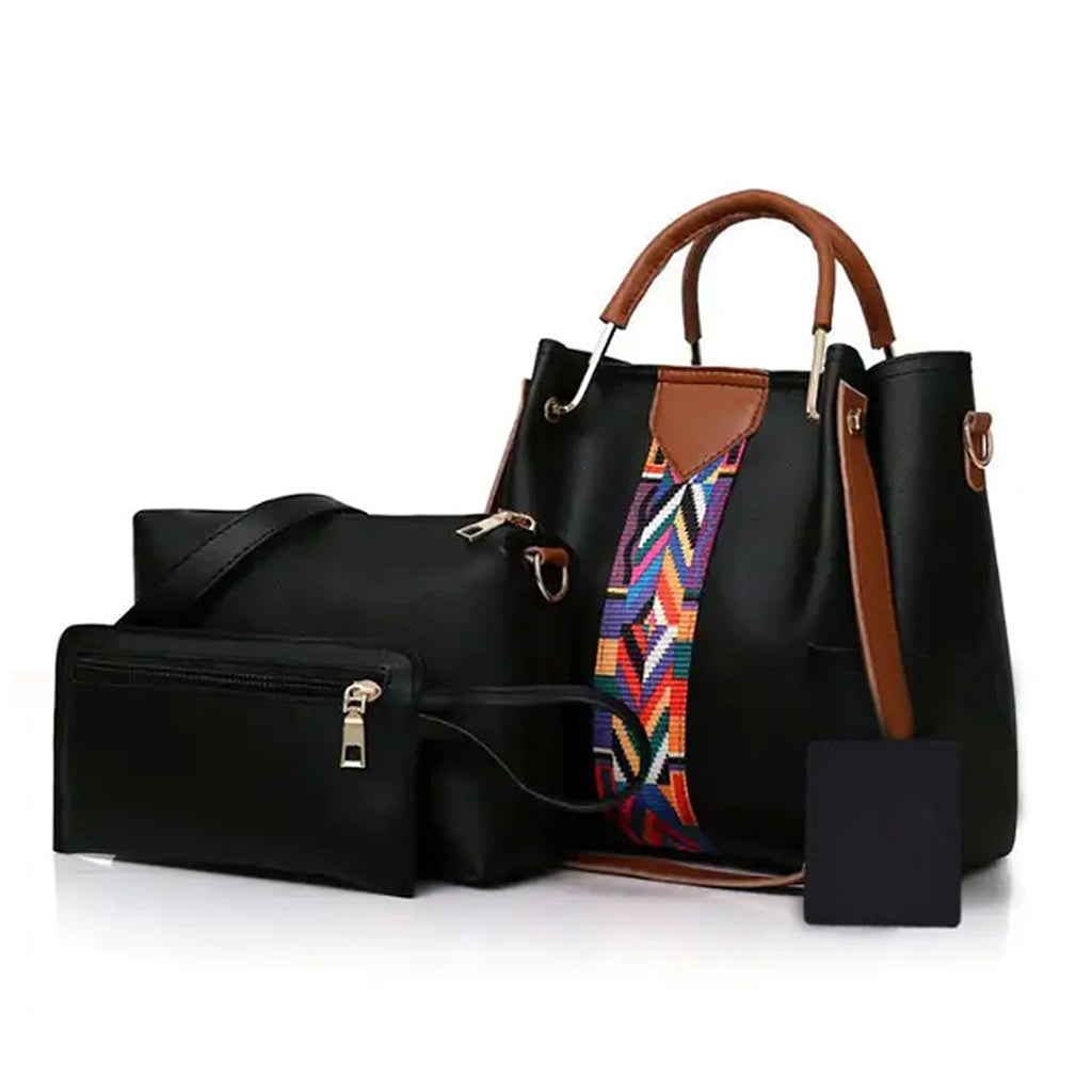 4 piece Black handbag