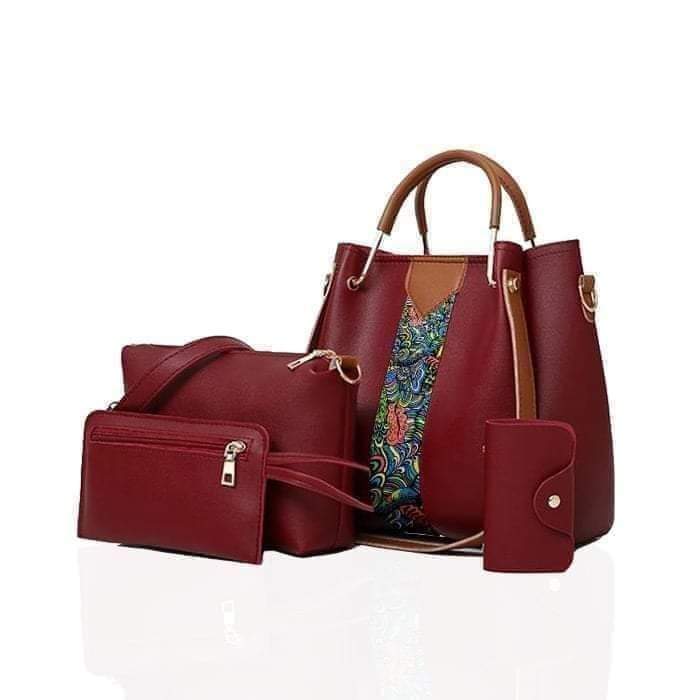 4 piece Maroon handbag