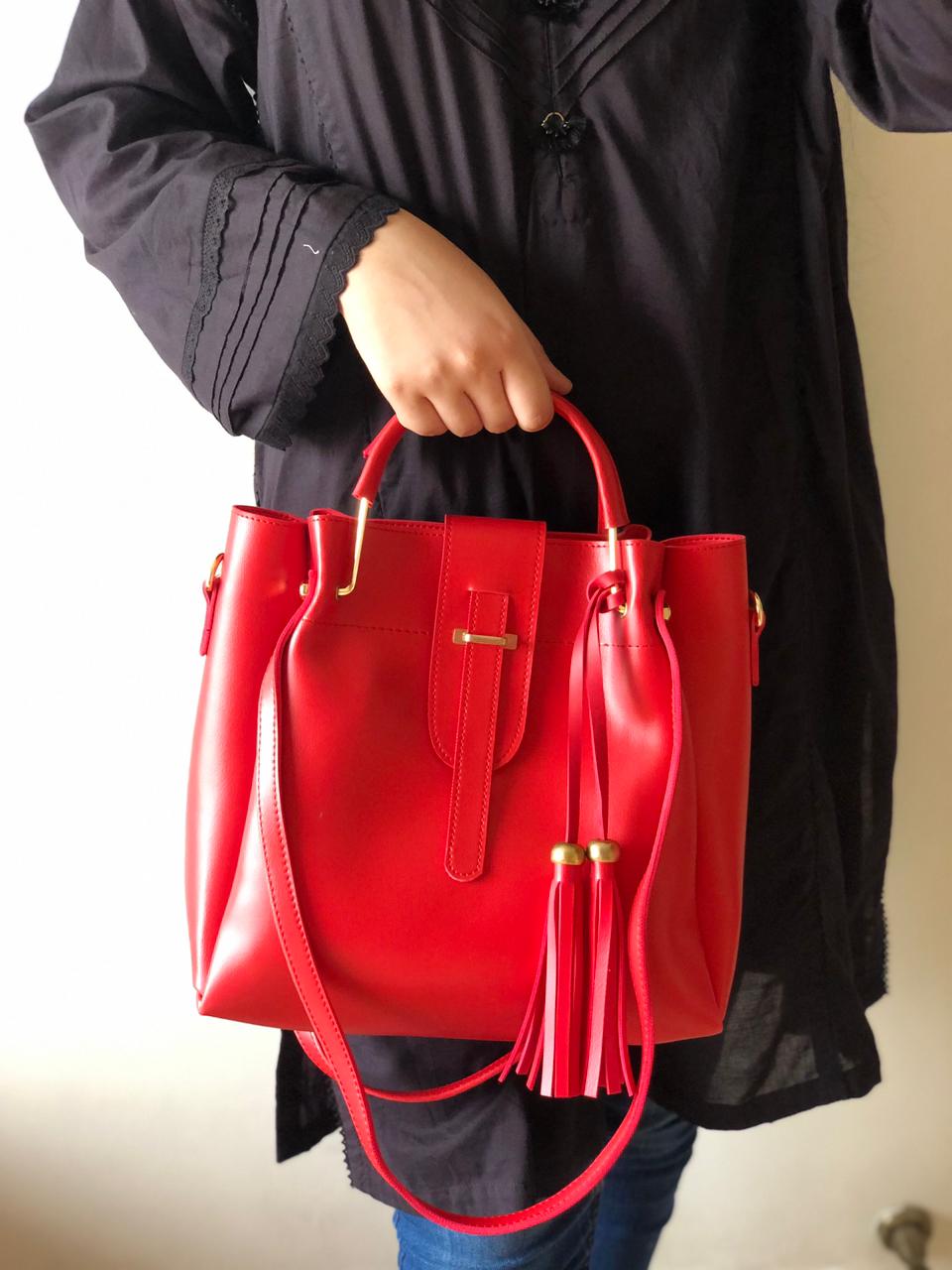 ASTER  3 PIECE RED HANDBAG